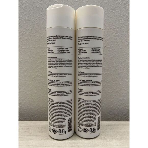 Sun Bum Curls & Waves Shampoo 10 oz 300 ml. Shampoo Lot Of 2 Bottles - Picture 2 of 2